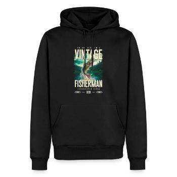 Vintage Forelle Fischer Angeln Geburtstag 1939 - Männer Premium Bio Hoodie - Schwarz - Vorne - Nico (187cm)