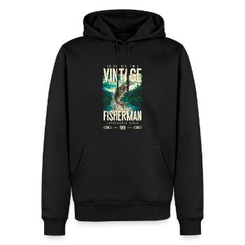 Jahrgang Forelle Fischer Angeln Geburtstag 1990 - Männer Premium Bio Hoodie - Schwarz - Vorne - Nico (187cm)