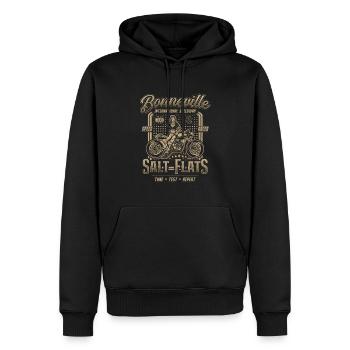 Bonneville Salt Flats Motorrad Rennen Vintage - Männer Premium Bio Hoodie - Schwarz - Vorne - Nico (187cm)
