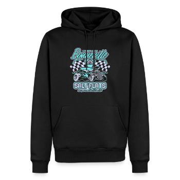 Bonneville Salt Flats Vintage Hot Rod Rennwagen - Männer Premium Bio Hoodie - Schwarz - Vorne - Nico (187cm)