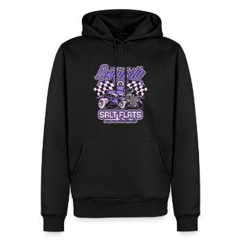Bonneville Salt Flats Vintage Hot Rod Rennwagen - Männer Premium Bio Hoodie - Schwarz - Vorne - Nico (187cm)