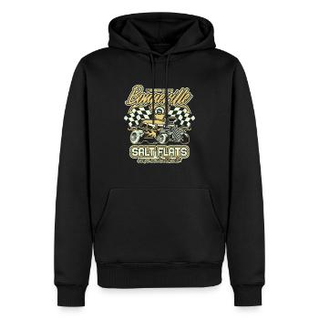 Bonneville Salt Flats Vintage Hot Rod Rennwagen - Männer Premium Bio Hoodie - Schwarz - Vorne - Nico (187cm)