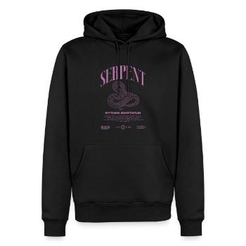 Burmese Python Modern Reptile Keeper Streetwear - Men’s Premium Organic Hoodie - black - Front - Nico (187cm)
