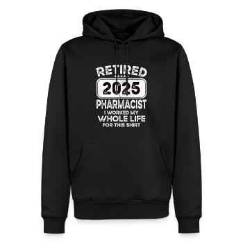 Retired Pharmacist 2025 - Männer Premium Bio Hoodie - Schwarz - Vorne - Nico (187cm)