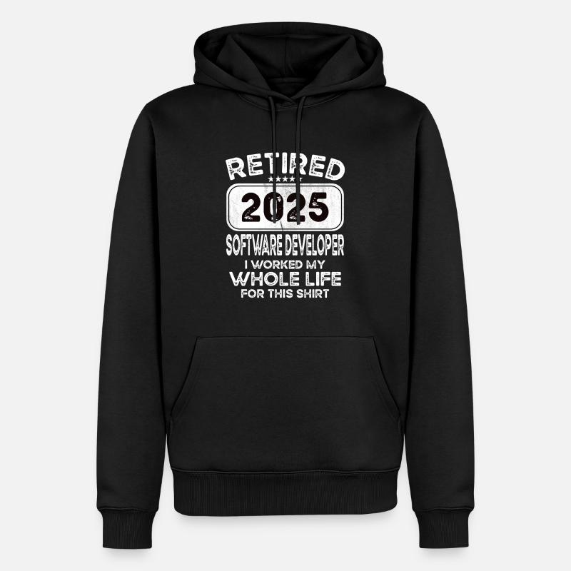 Retired Software developer 2025 - Men’s Premium Organic Hoodie - black