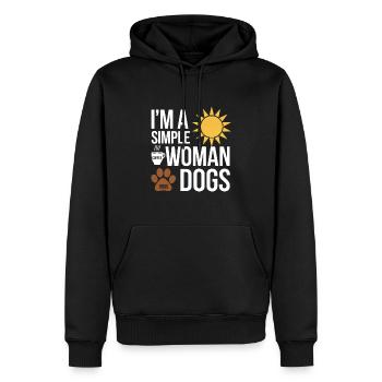 I`m a simple woman like sunshine dogs & coffee - Männer Premium Bio Hoodie - Schwarz - Vorne - Nico (187cm)