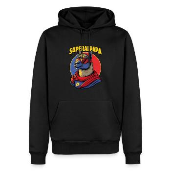 Vatertag Lustiges Alpaka Superheld Superalpapa - Männer Premium Bio Hoodie - Schwarz - Vorne - Nico (187cm)