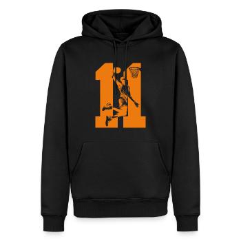 NUMMER 11 BASKETBALL 11. GEBURTSTAG - Männer Premium Bio Hoodie - Schwarz - Vorne - Nico (187cm)