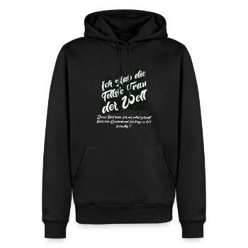 Hochzeit Verlobung Ich habe die tollste Frau - Männer Premium Bio Hoodie - Schwarz - Vorne - Nico (187cm)