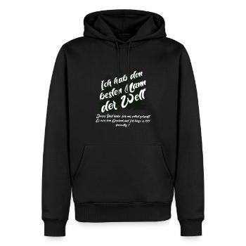 Ich habe den besten Mann der Welt - Männer Premium Bio Hoodie - Schwarz - Vorne - Nico (187cm)