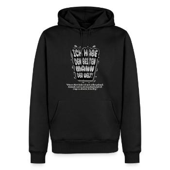 Ich habe den besten Mann der Welt - Männer Premium Bio Hoodie - Schwarz - Vorne - Nico (187cm)