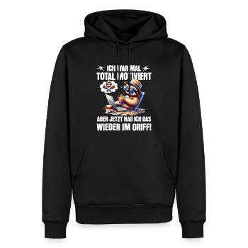 Sloth stays lazy I used to be totally motivated - Men’s Premium Organic Hoodie - black - Front - Nico (187cm)