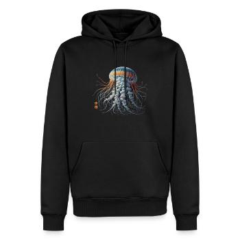 Méduse rétro vintage méduse esthétique japonaise - Sweat à capuche Premium bio Homme - noir - Devant - Nico (187cm)