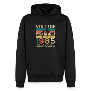 1985 Vintage Retro 40 Year Anniversary Gift - Men’s Premium Organic Hoodie - black - Front - Nico (187cm)