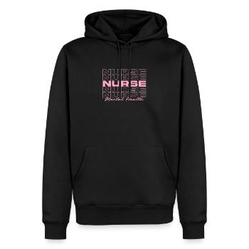 Infirmière en santé mentale Infirmières médicales élégantes - Sweat à capuche Premium bio Homme - noir - Devant - Nico (187cm)