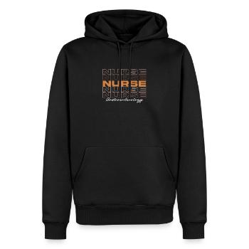 Black Gastroenterology Nurse Melanin African - Men’s Premium Organic Hoodie - black - Front - Nico (187cm)