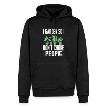 Jardinage Horticulture Jardinier - Sweat à capuche Premium bio Homme - noir - Devant - Nico (187cm)