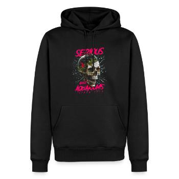 Sérieux au sujet des aquariums Gardien de poissons Anniversaire 1975 - Sweat à capuche Premium bio Homme - noir - Devant - Nico (187cm)