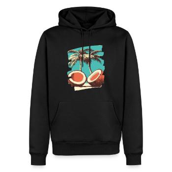 Kokosnuss Noix de - Sweat à capuche Premium bio Homme - noir - Devant - Nico (187cm)