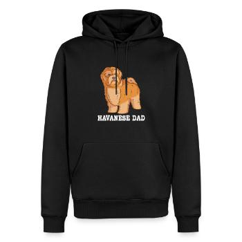 Chien bichon havanais - Sweat à capuche Premium bio Homme - noir - Devant - Nico (187cm)