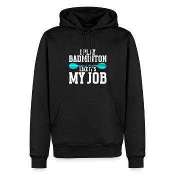 Badminton Player - Männer Premium Bio Hoodie - Schwarz - Vorne - Nico (187cm)