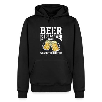 Funny Beer Brewing - Männer Premium Bio Hoodie - Schwarz - Vorne - Nico (187cm)