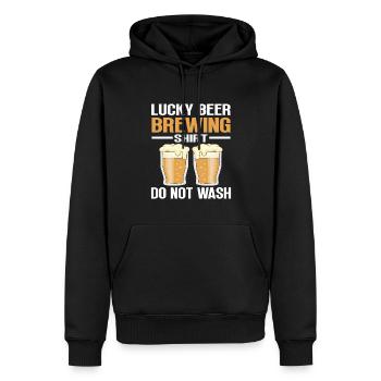 Funny Beer Brewing - Männer Premium Bio Hoodie - Schwarz - Vorne - Nico (187cm)