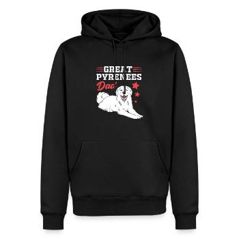 Chien des Pyrénées - Sweat à capuche Premium bio Homme - noir - Devant - Nico (187cm)