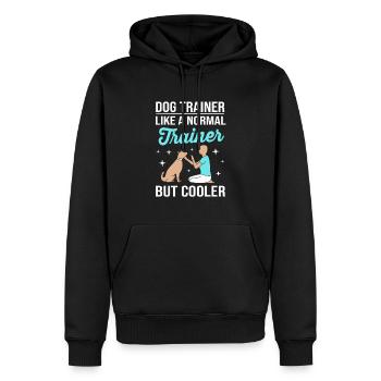 Hundetrainer - Männer Premium Bio Hoodie - Schwarz - Vorne - Nico (187cm)