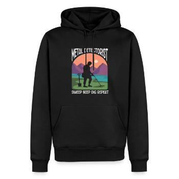 Détecteur de métaux Détection de métaux - Sweat à capuche Premium bio Homme - noir - Devant - Nico (187cm)