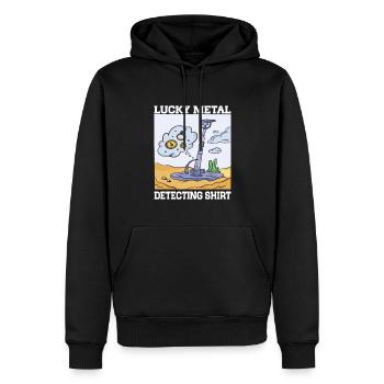Détecteur de métaux Détection de métaux - Sweat à capuche Premium bio Homme - noir - Devant - Nico (187cm)