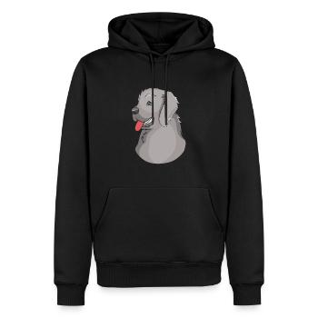 Neufundländer - Männer Premium Bio Hoodie - Schwarz - Vorne - Nico (187cm)