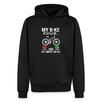 E-Bike EBike E Bike - Männer Premium Bio Hoodie - Schwarz - Vorne - Nico (187cm)