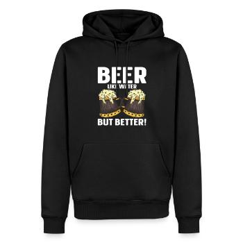 Funny Beer Brewing - Männer Premium Bio Hoodie - Schwarz - Vorne - Nico (187cm)