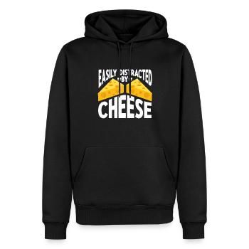 Fromagerie Amateur de fromage - Sweat à capuche Premium bio Homme - noir - Devant - Nico (187cm)
