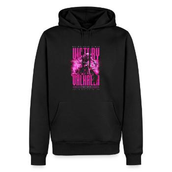 Motorcycle Norse Viking Victory Or Valhalla - Men’s Premium Organic Hoodie - black - Front - Nico (187cm)