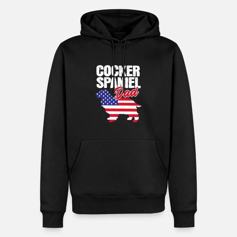 Père Cocker Spaniel - Sweat à capuche Premium bio Homme - noir