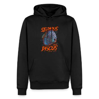 Ernsthaft im Bereich Diskusfische seit 1953 - Männer Premium Bio Hoodie - Schwarz - Vorne - Nico (187cm)