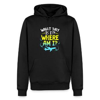 Flugbegleiter Stewardess - Männer Premium Bio Hoodie - Schwarz - Vorne - Nico (187cm)