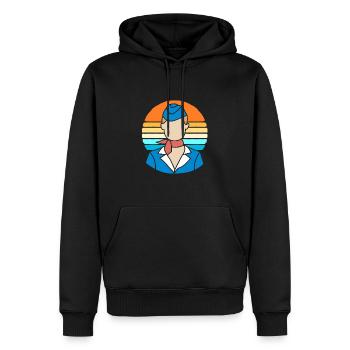 Stewardess Flugbegleiter - Männer Premium Bio Hoodie - Schwarz - Vorne - Nico (187cm)