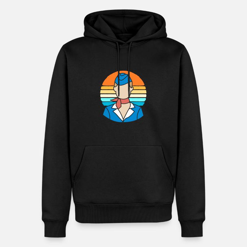 Stewardess Flugbegleiter - Männer Premium Bio Hoodie - Schwarz
