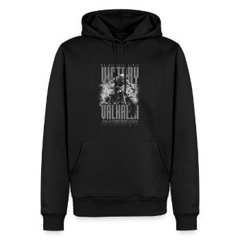 Motorcycle Norse Viking Victory Or Valhalla - Men’s Premium Organic Hoodie - black - Front - Nico (187cm)