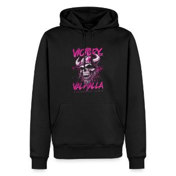 Motorcycle Norse Viking Victory Or Valhalla - Men’s Premium Organic Hoodie - black - Front - Nico (187cm)