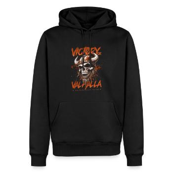 Motorcycle Norse Viking Victory Or Valhalla - Men’s Premium Organic Hoodie - black - Front - Nico (187cm)