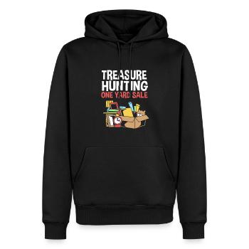 Flohmarkt Trödelmarkt - Männer Premium Bio Hoodie - Schwarz - Vorne - Nico (187cm)