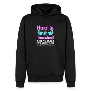 HR Manager - Männer Premium Bio Hoodie - Schwarz - Vorne - Nico (187cm)