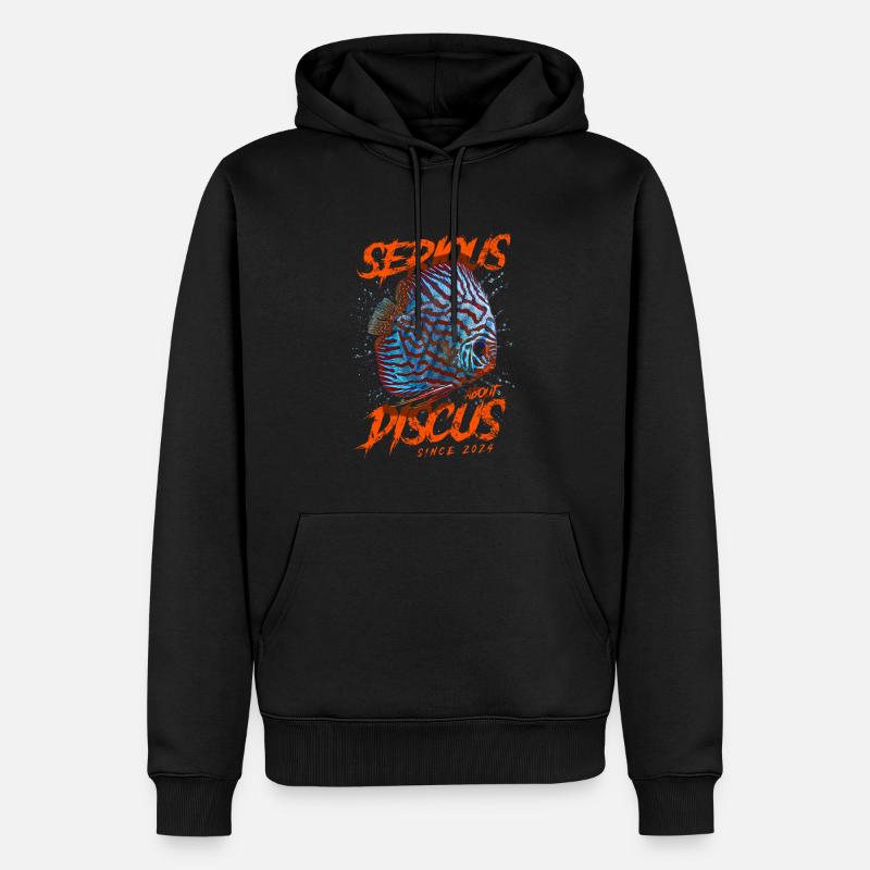 Ernsthaft mit Diskusfischen seit 2024 - Männer Premium Bio Hoodie - Schwarz