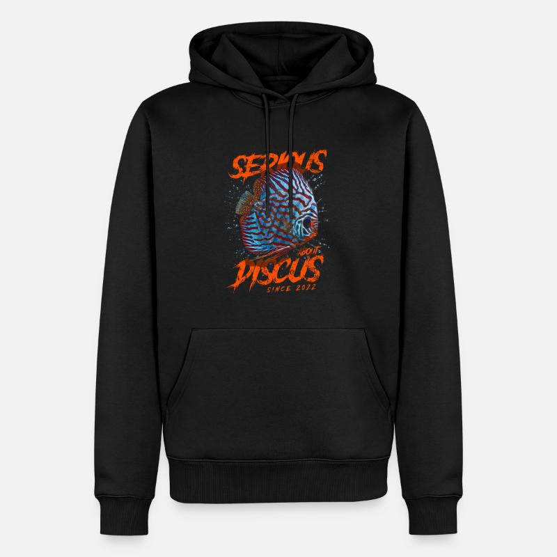 Ernsthaft mit Diskusfischen seit 2022 - Männer Premium Bio Hoodie - Schwarz