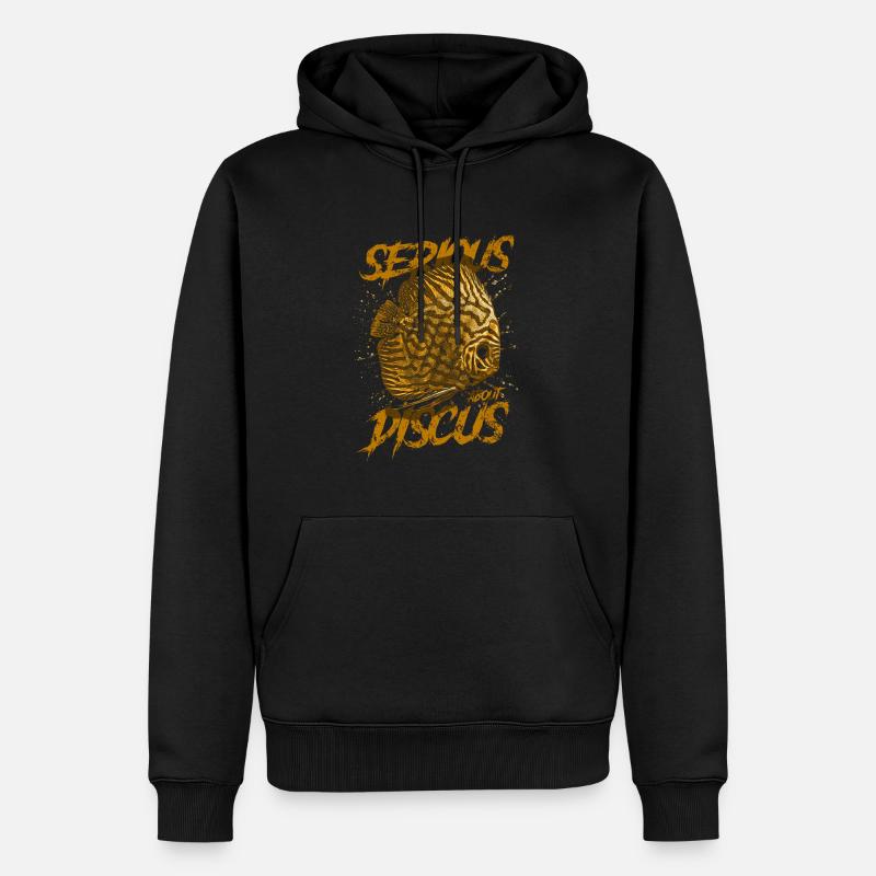Ernsthaft über Diskusfischhalter Aquarianer - Männer Premium Bio Hoodie - Schwarz