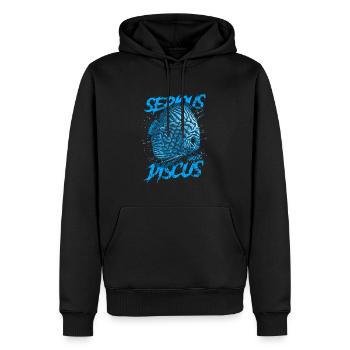 Sérieux au sujet du discus aquariophile gardien de discus - Sweat à capuche Premium bio Homme - noir - Devant - Nico (187cm)